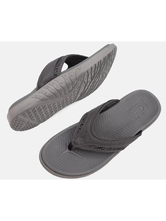 Men\'s All Grey Sport Flip Flops Comfort Orthotic Thong Sandals Arch Support main image 4